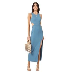 NWT! L*Space Charli Micro Ribbed Cut Out Dress in Offshore - Size Medium